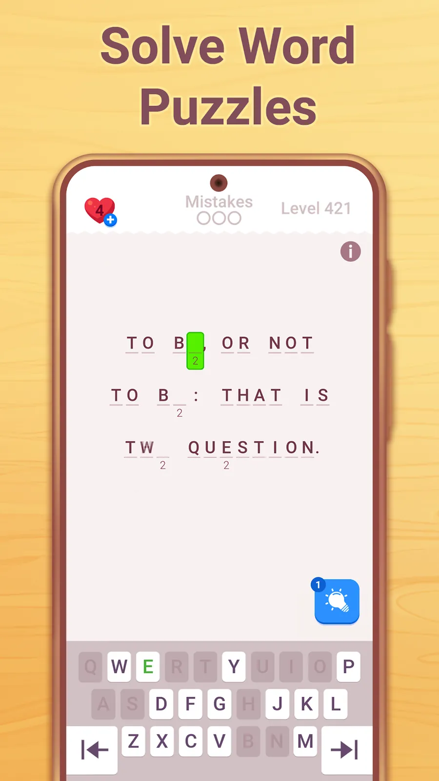 Cryptogram: Word Logic Puzzles, a quotation being decoded letter by letter